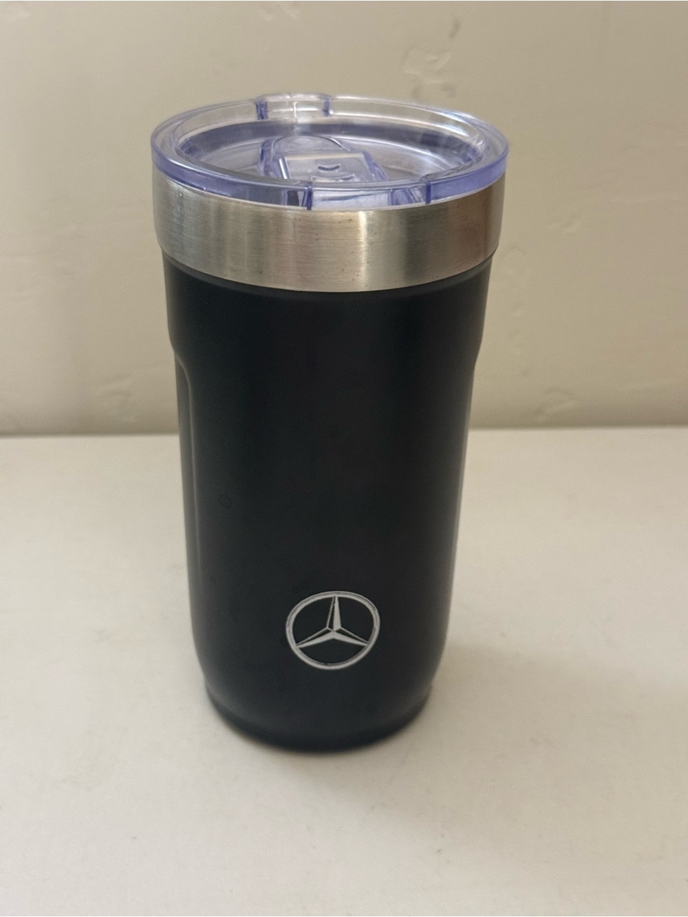 Mercedes Stainless Steel Black Matte Travel Tumbler with Lid